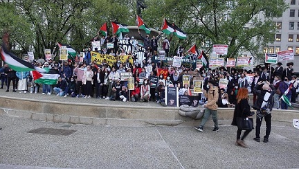 تظاهرة في نيويورك تنديدا بالعدوان الإسرائيلي على شعبنا